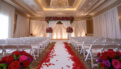 White Pipe and Drape Wedding --- Hotel Ballroom Interior