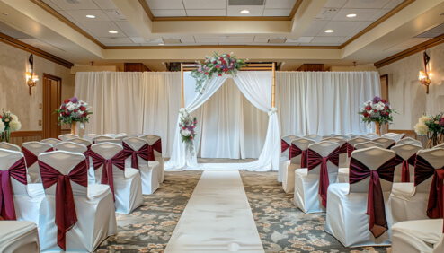 White Pipe and Drape Wedding --- Hawaii Hotel